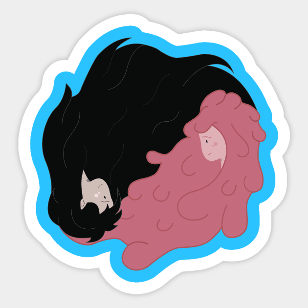 Marceline and Bubblegum Sticker by BrainDrainOnly